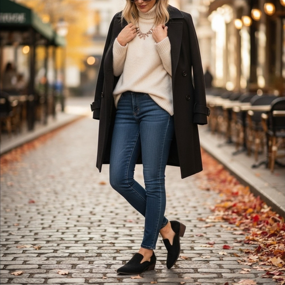 Lucky Brand Modern Western Oxford Loafers Moccasins 8.5 M BLACK White Brush - Picture 3 of 16
